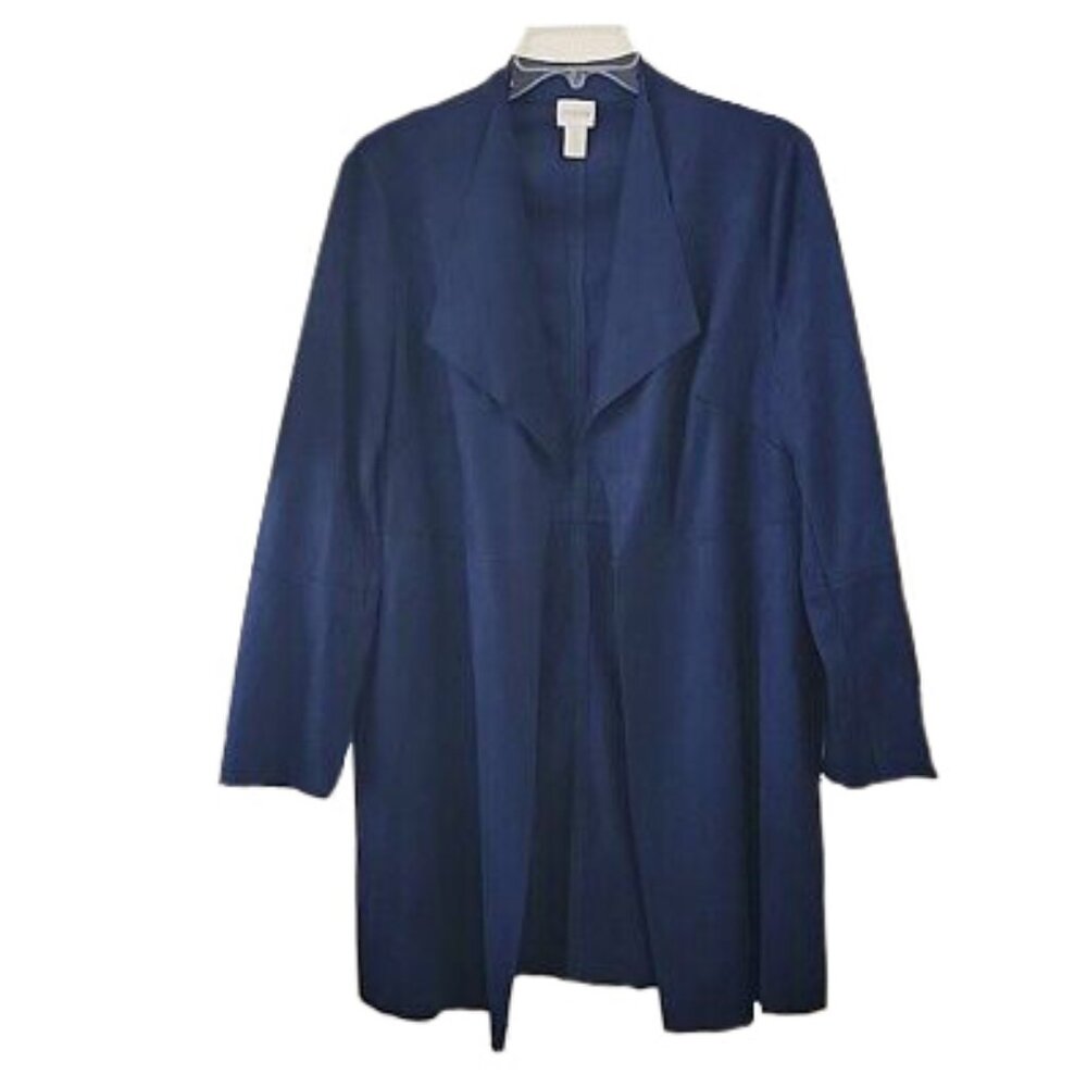Chico's Blue Ultra-Suede Duster